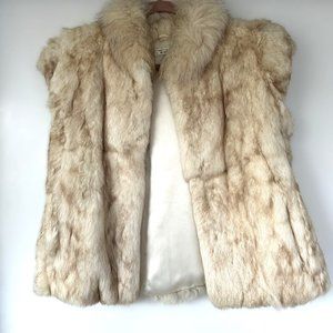 Authentic Vintage Tan Rabbit Fur Vest - Size S/M